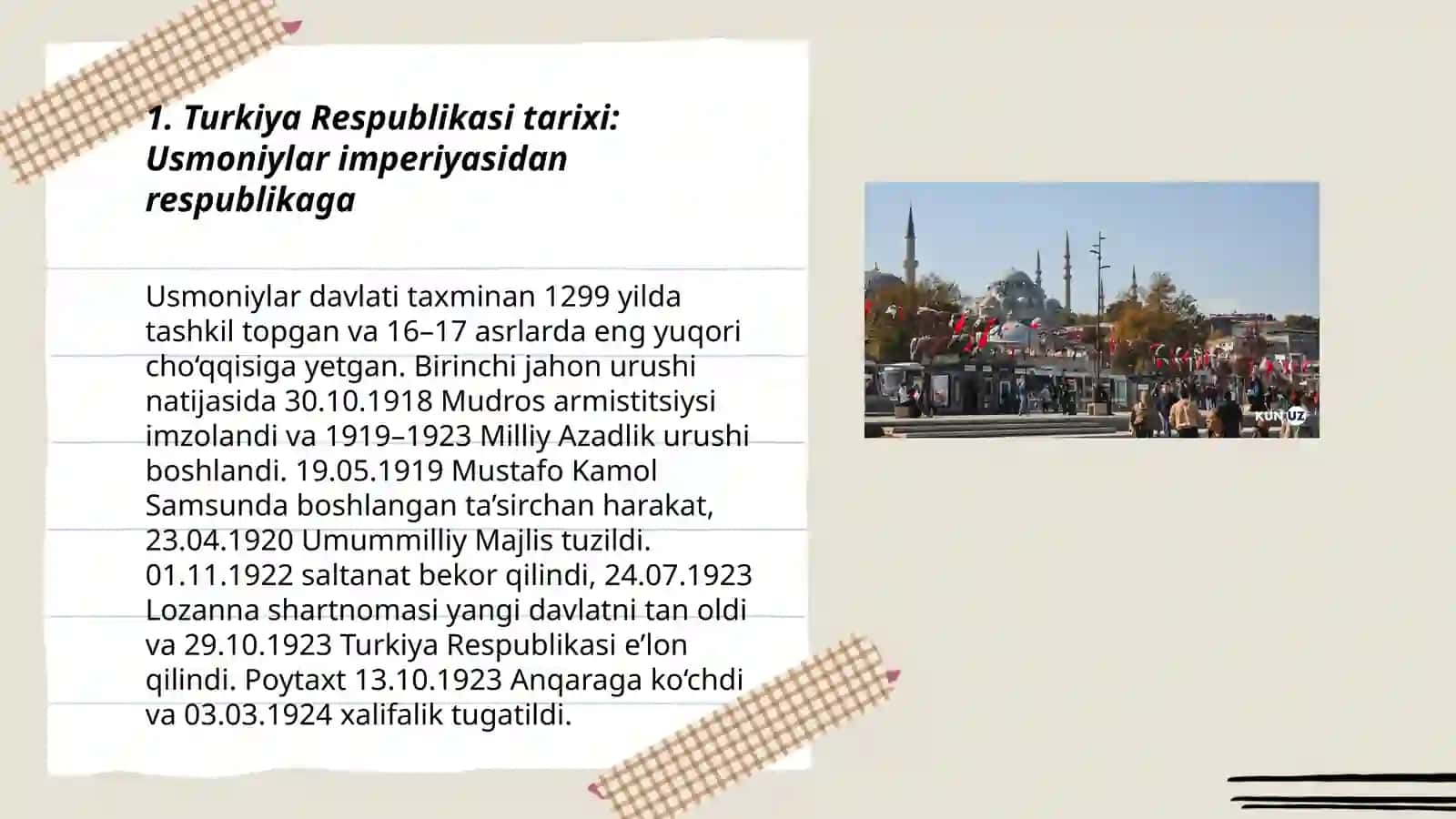 Turkiya Respublikasi tarixi: Usmoniylar imperiyasidan respublikaga 3