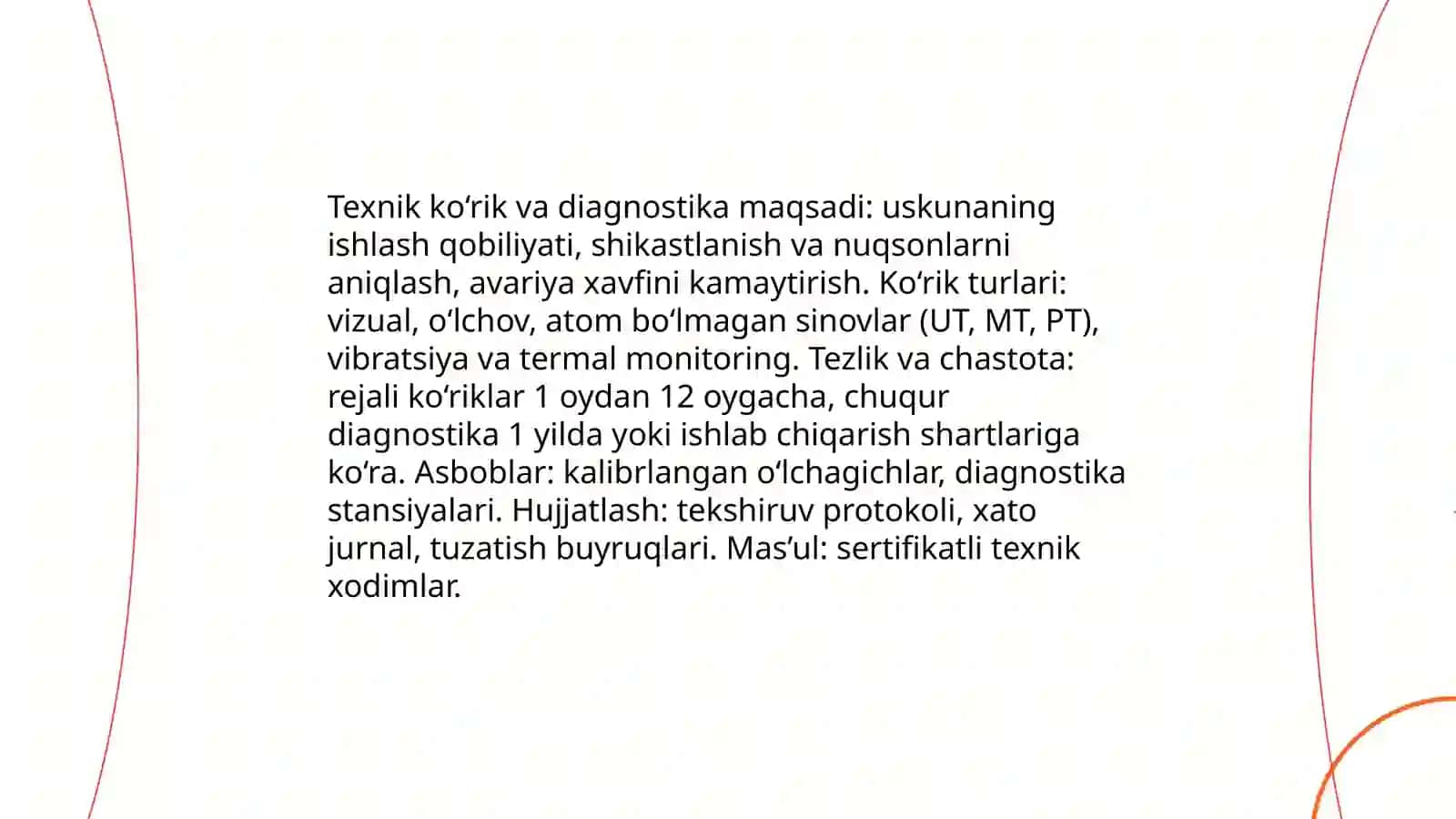 Korxonada qollaniladigan texnologik uskuna moslama vositalarni xavfsizligini taminlash choralari 3