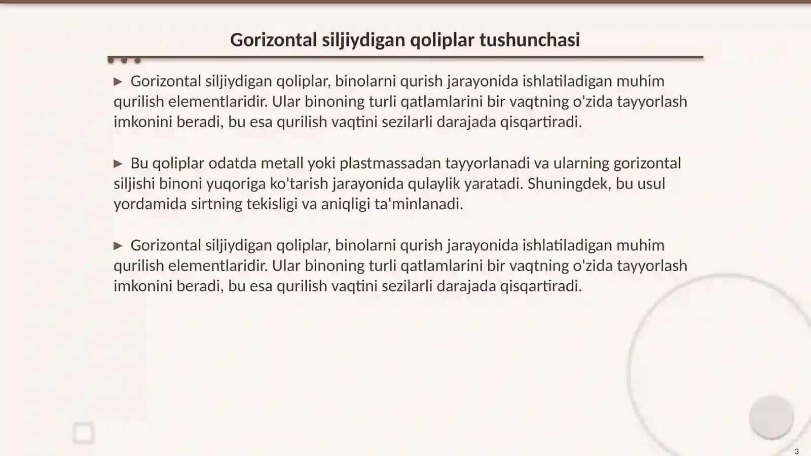 Binolarni gorizontal siljiydigan qoliplarda barpo etish 3