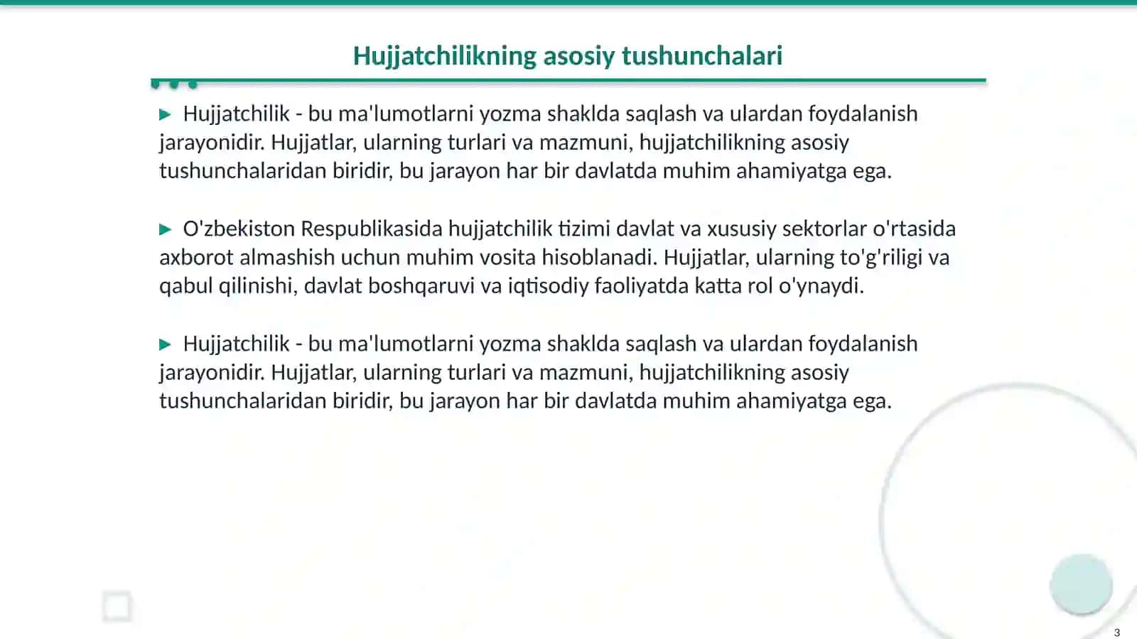 O'zbekiston Respublikasida hujjatchilikning takomillashuvi 3