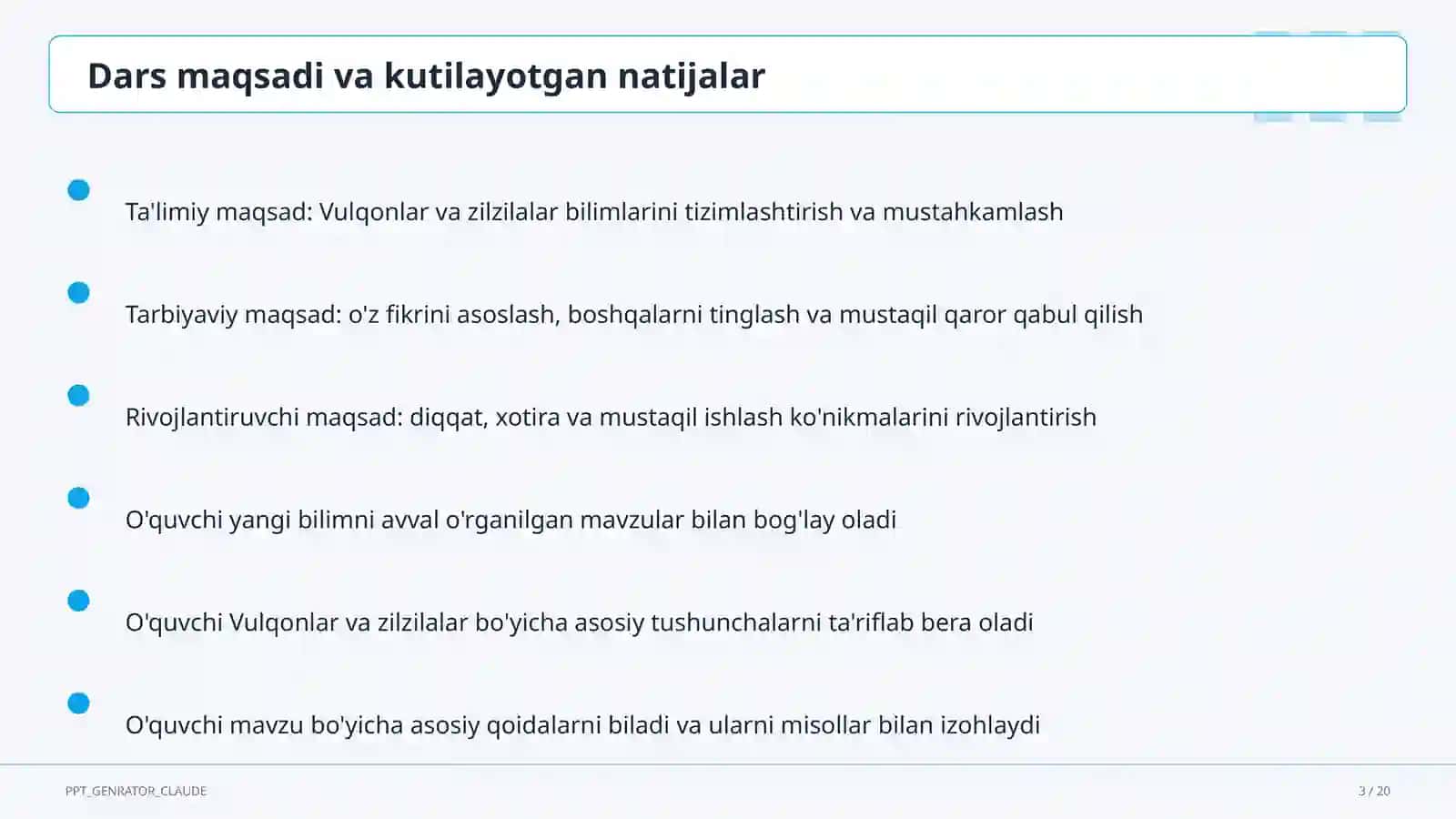 Vulqonlar va zilzilalar (5-sinf) 3