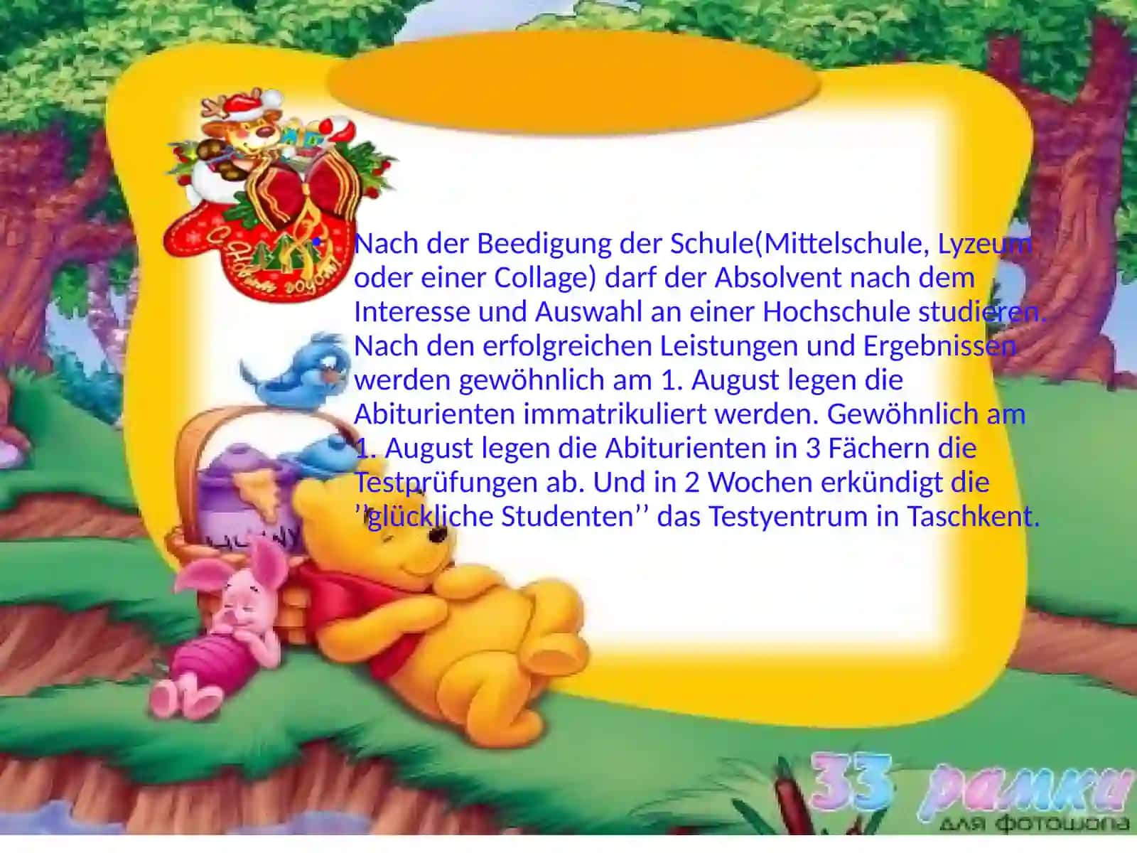 Die Präsentation der Studentin der Gruppe 316 an der Fakultät Pädagogik 3