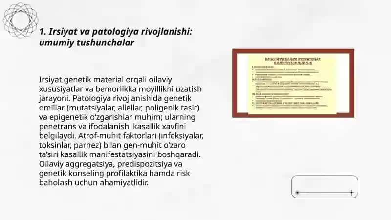 Irsiyat va patologiya rivojlanishi: umumiy tushunchalar 3