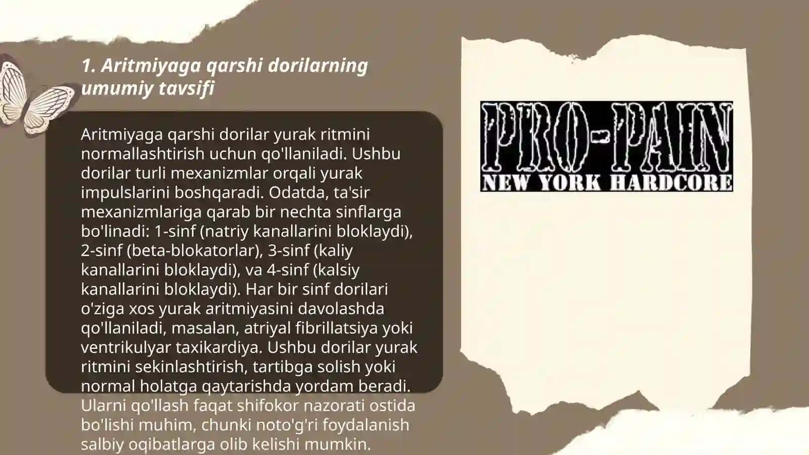 Aritmiyaga qarshi qo'llaniladigan dorilar ularning xossalari, tasnifi 3