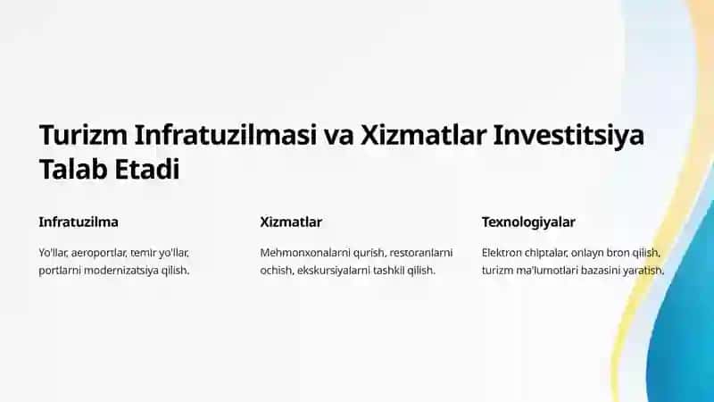 Turistik Firmalar Uchun Investitsiya Loyihalari 3