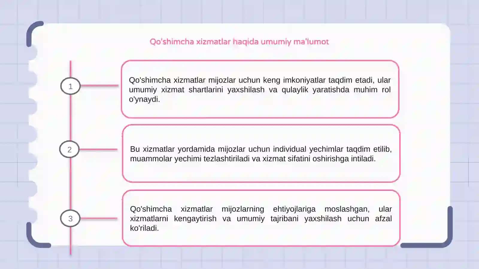 Qo'shimcha xizmatlar 3