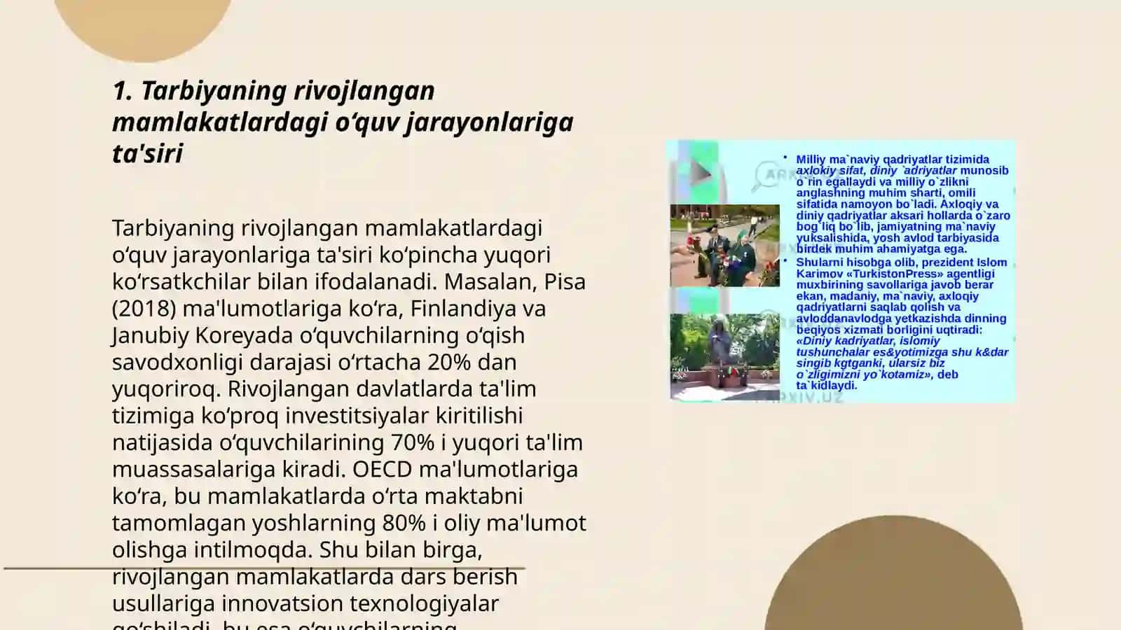 Jahonning rivojlangan mamlakatlarida tarbiyaning tutgan o‘rni 3