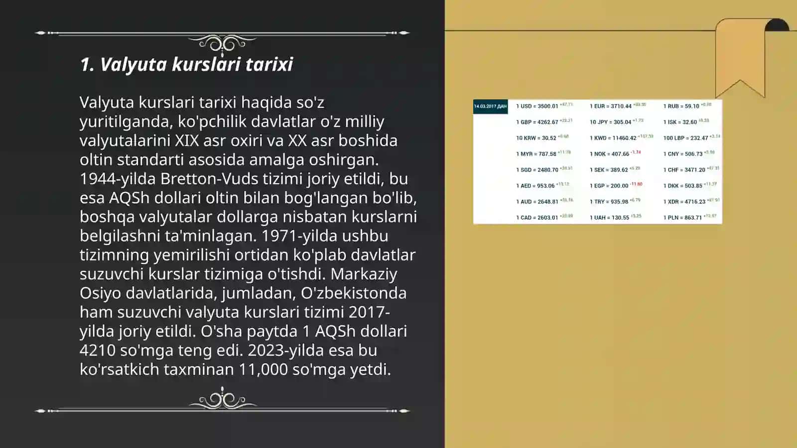 Valyuta kurslari tarixi 3