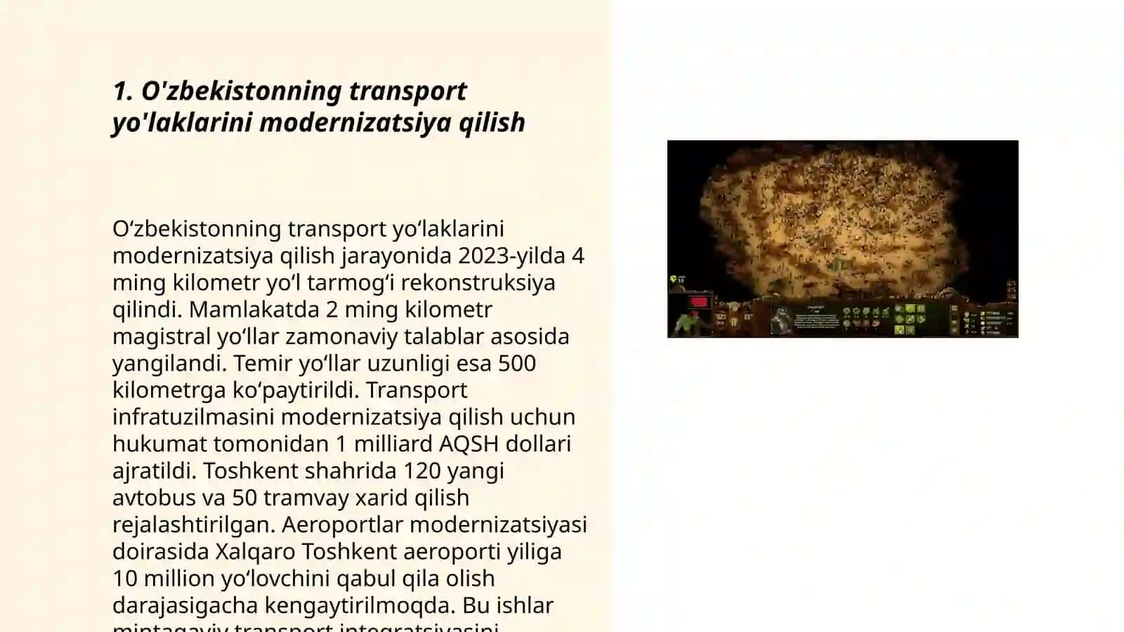 O'zbekstannıń transport yo'laklari (yo'laklari). Transport yo'laklarini rivojlantirish bo'yicha xalqaro dasturlar 3
