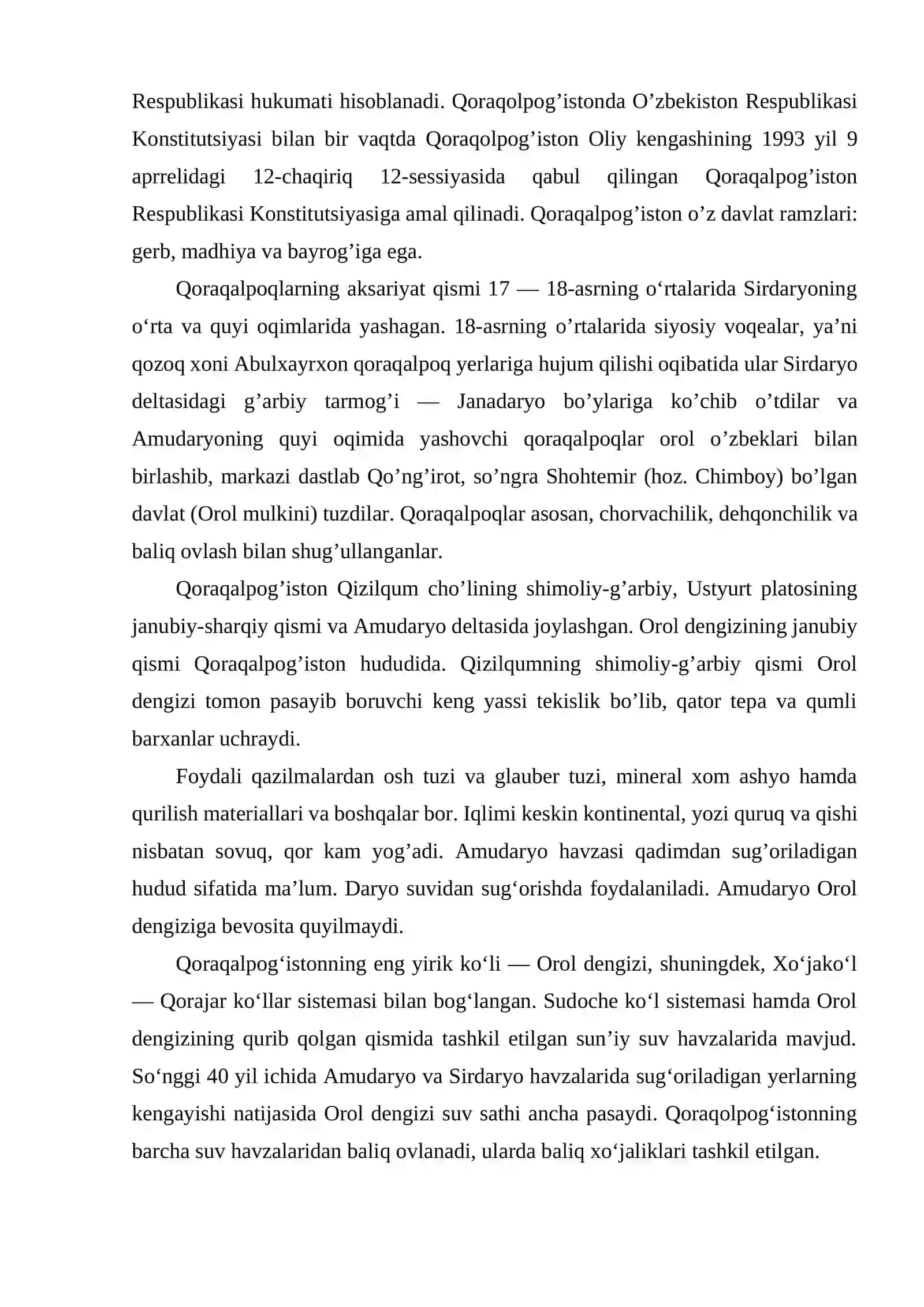 Qoraqolpog’iston turistik mintaqasi 3