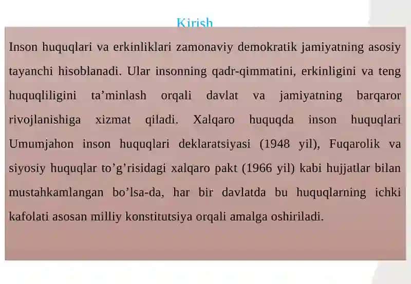 Inson Huquqlari va Erkinliklar 3