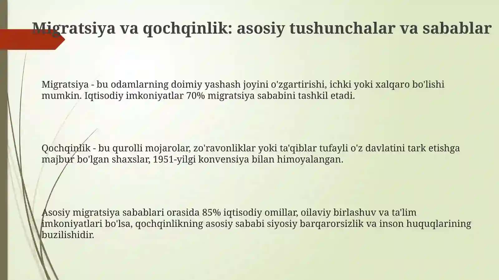 Migratsiya va Qochqinlik: Sabablari, Oqibatlari va Huquqiy Asoslari 3