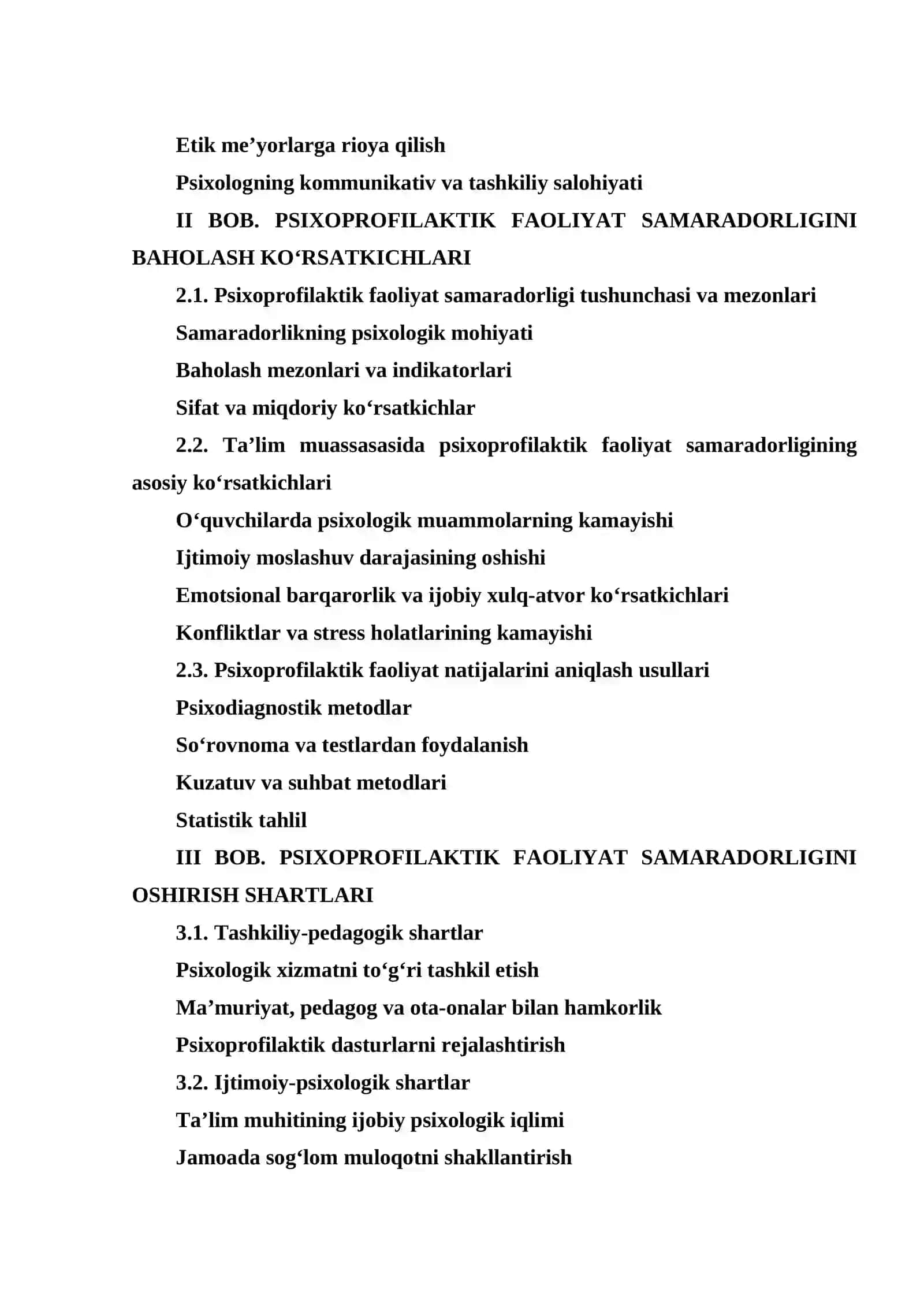 Ta'lim muassasasi psixologining psixoprofilaktik faoliyati samaradorligi ko'rsatkichlari va shartlari 3