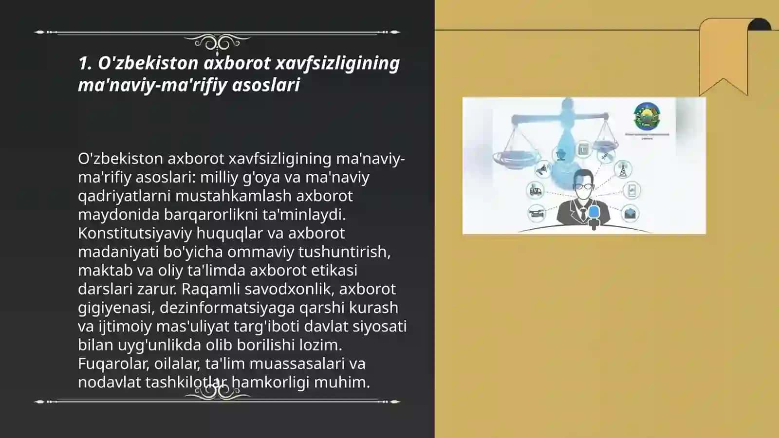 O'zbekiston axborot xavfsizligining ma'naviy va huquqiy asoslari 3