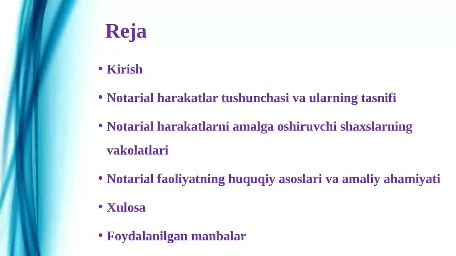 Notarial harakatlarning tasnifi va notarial harakatlarni amalga oshiruvchi shaxslarning vakolatlari 3