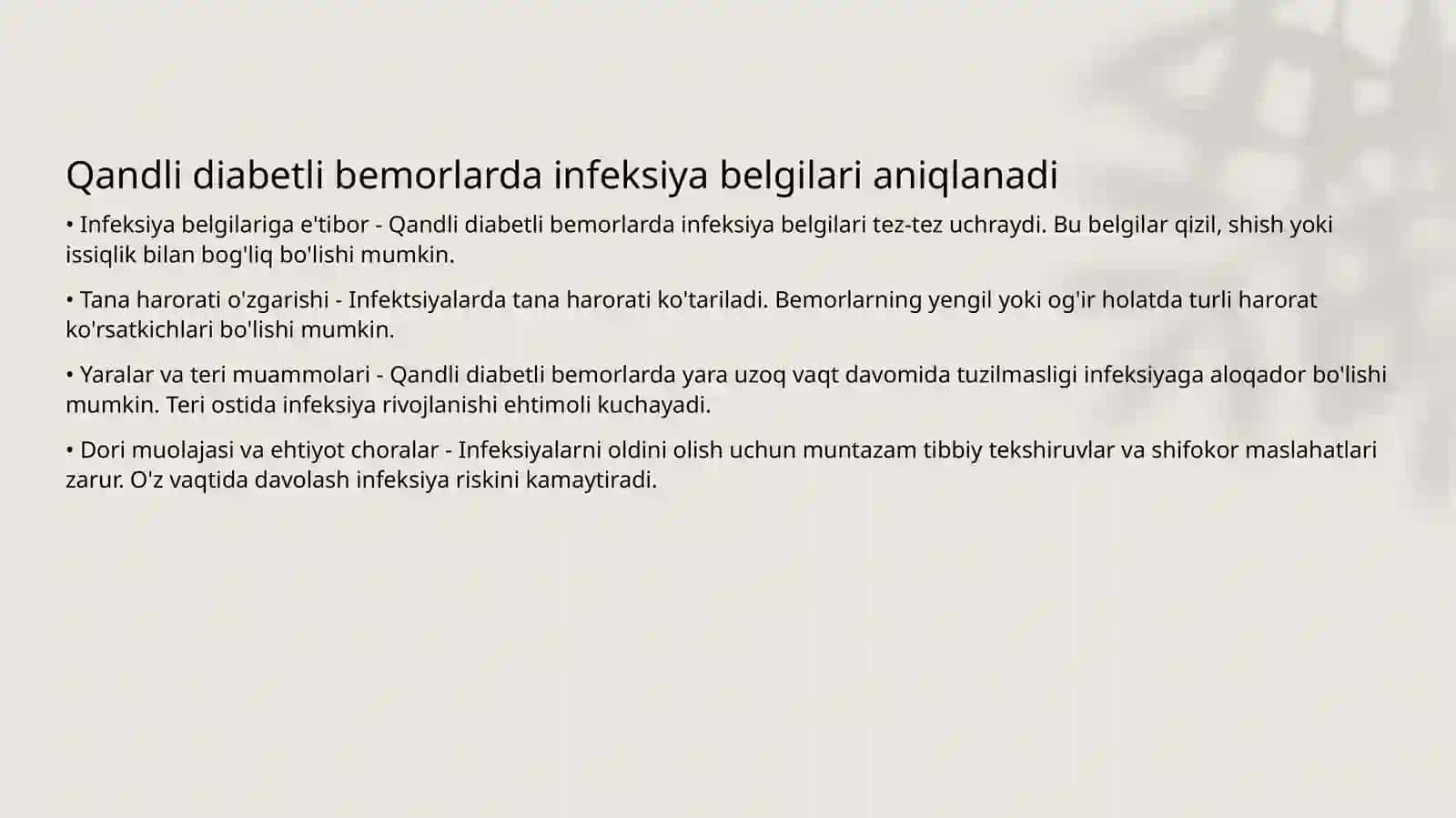 Qandli diabetli bemorlarda yumshoq to'qimalar xirurguk infeksiyasini davolash usullari 3