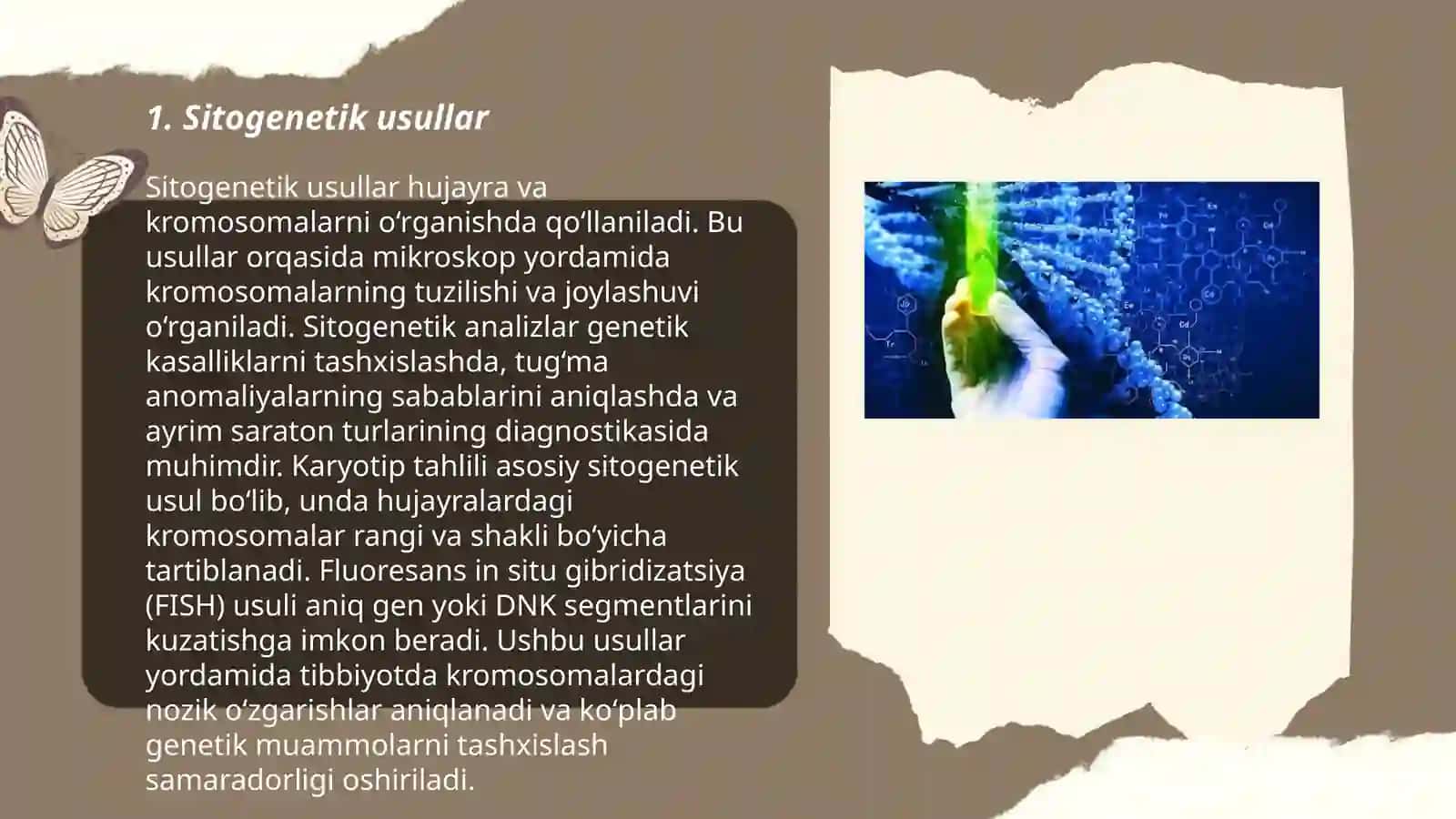 Odam genetikasini ôrganish usullari.Sitogenetik va populyatsion statistik usul 3