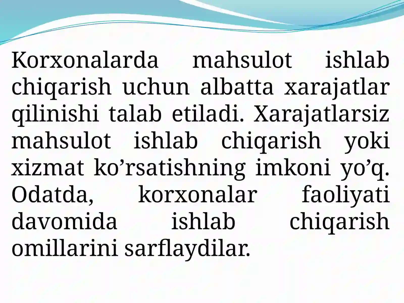 Mahsulot (ish xizmat)larnarxini kalkulyatsiya qilishning jarayonli usuli 3