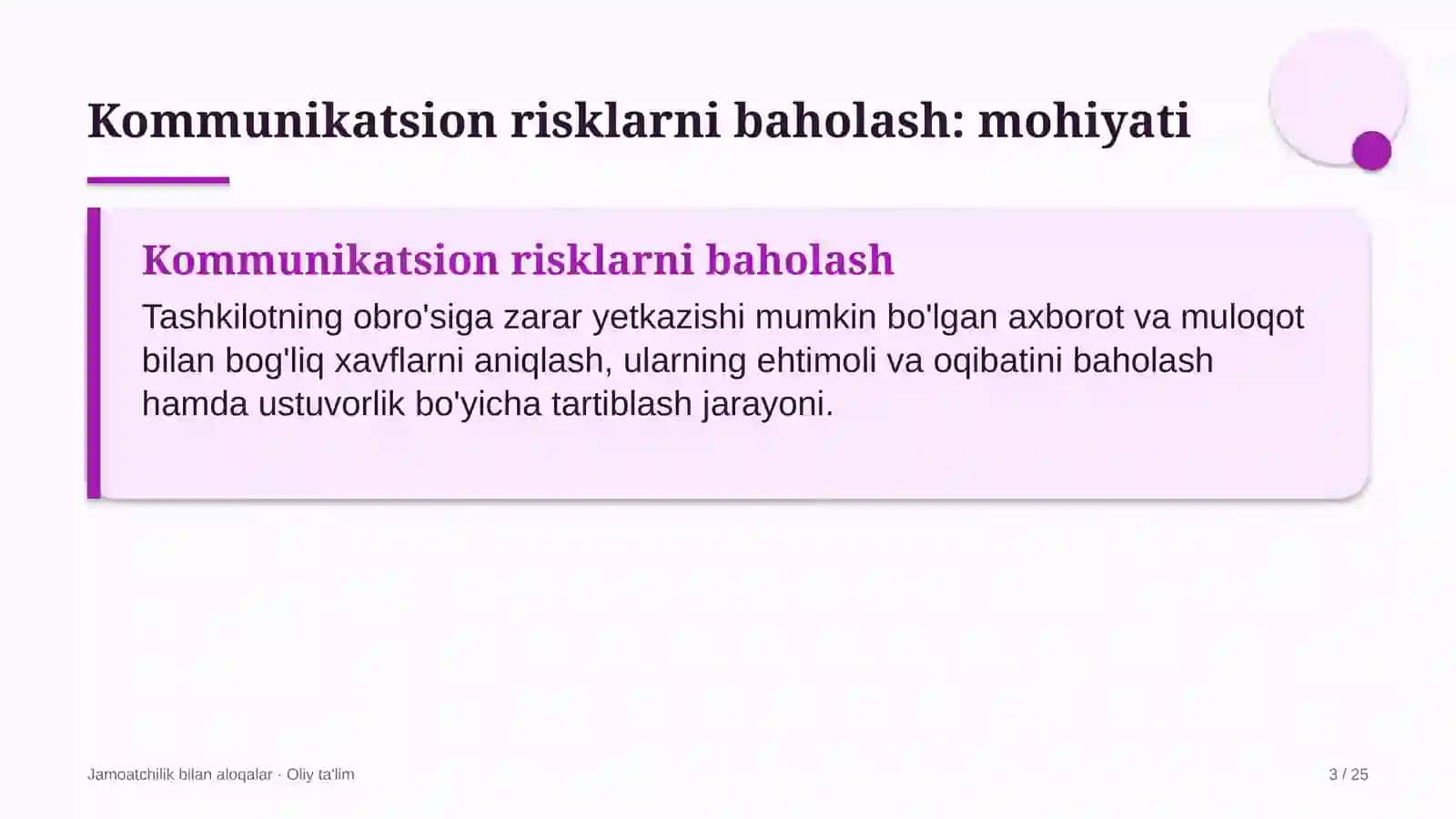 muzey qo'riqxonalarda kommunikatsion risklarni baholash 8618 3