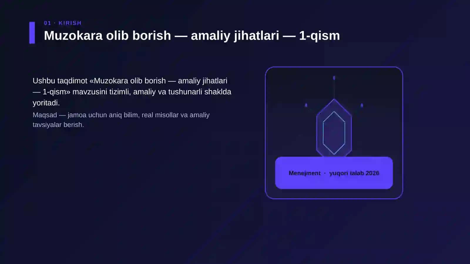 Muzokara olib borish — amaliy jihatlari — 1-qism 3
