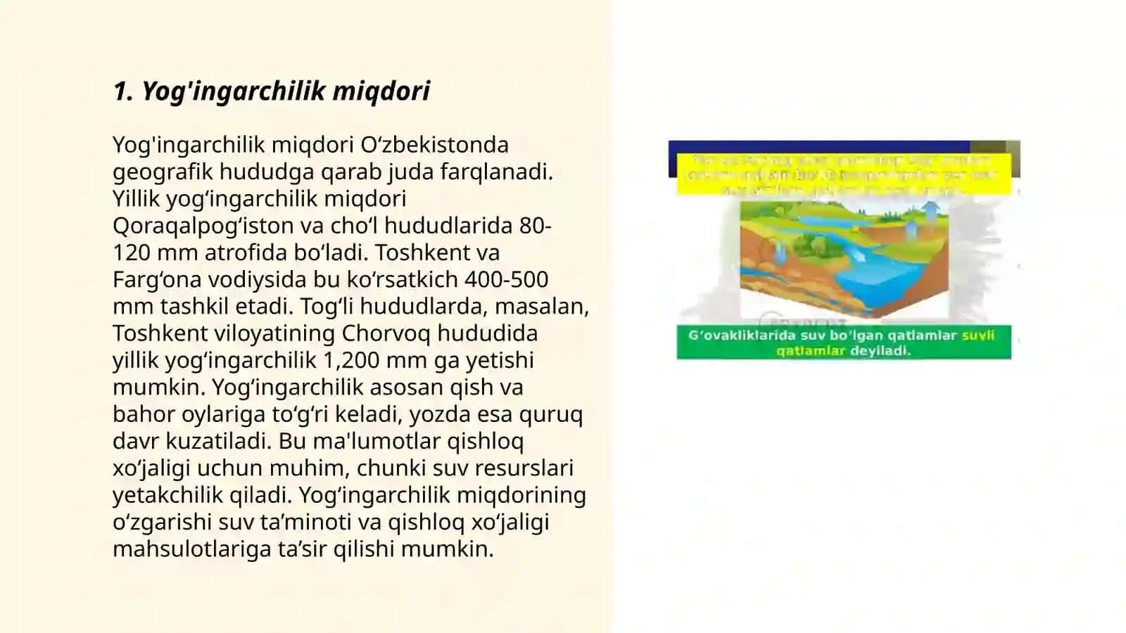 Yer osti suvlari rejimini oʻzgartiruvchi omillar 3