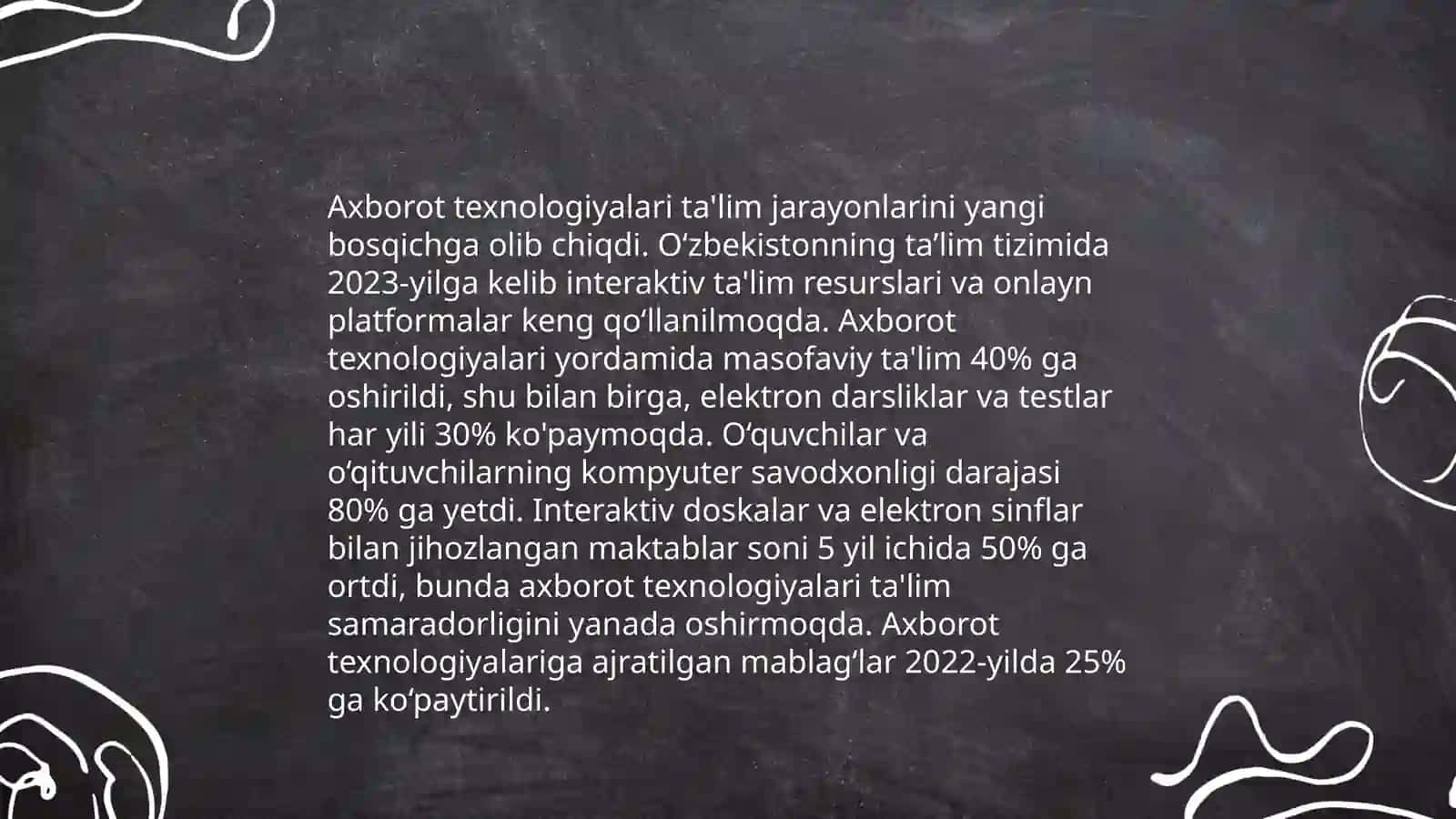 Oʻquv jarayonini axborot texnologiyalarning asosiy yoʻnalishlari va ularni qoʻllash 3