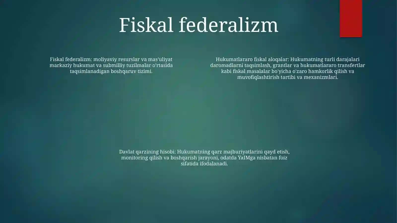Byudjetlararo Munosabatlar HamdaQarzlarHisobi 3