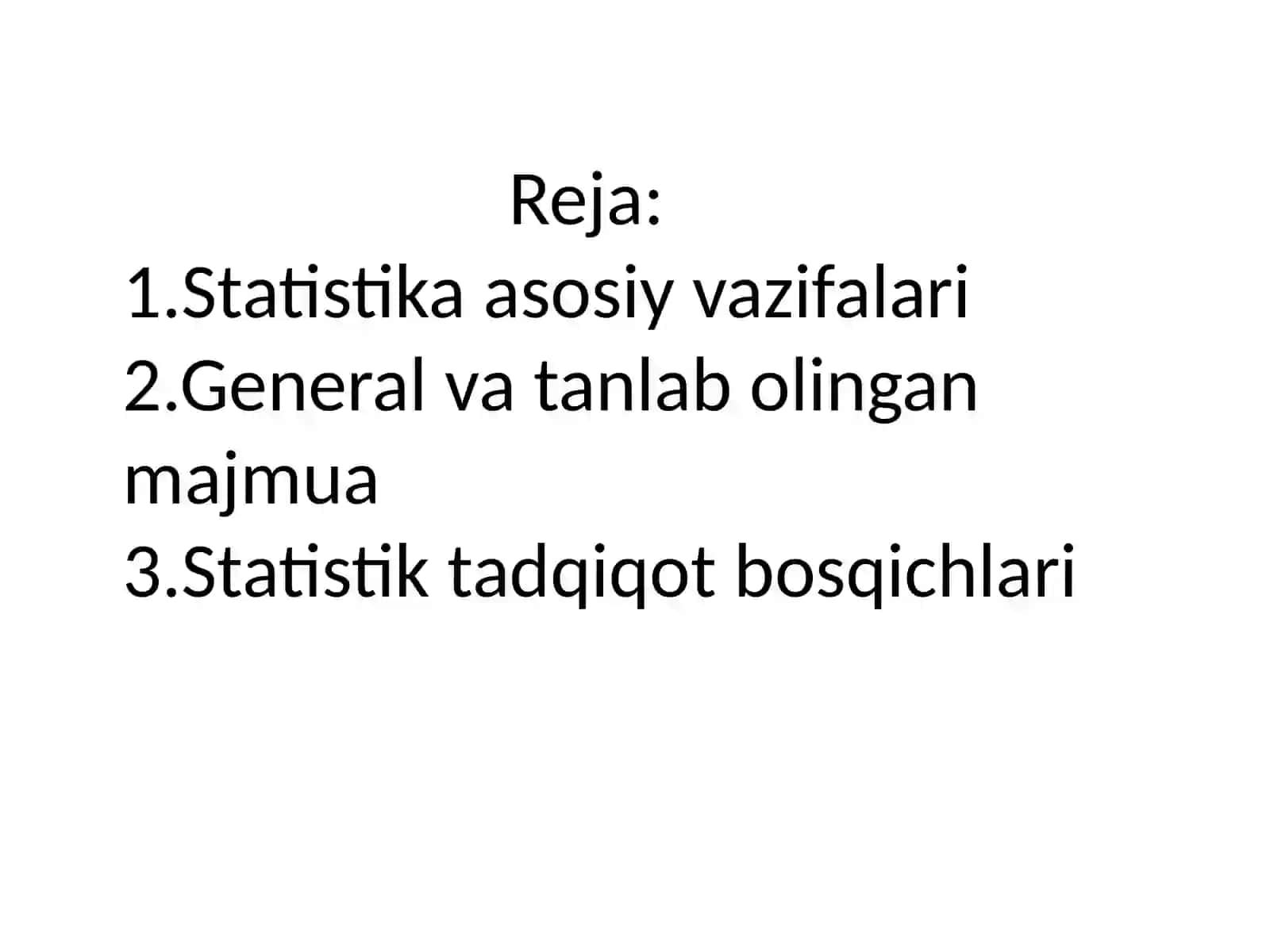 Tibbiyotda statistikani ahamiyati. Statistik tadqiqotlar natijalarini baholash usullari. Statistik t 3