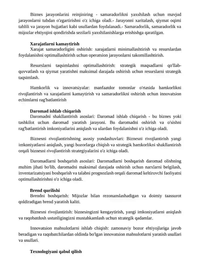 Tadbirkorlik Faoliyatini Rivojlantirishning Asosiy Yo'Nalishlari 3