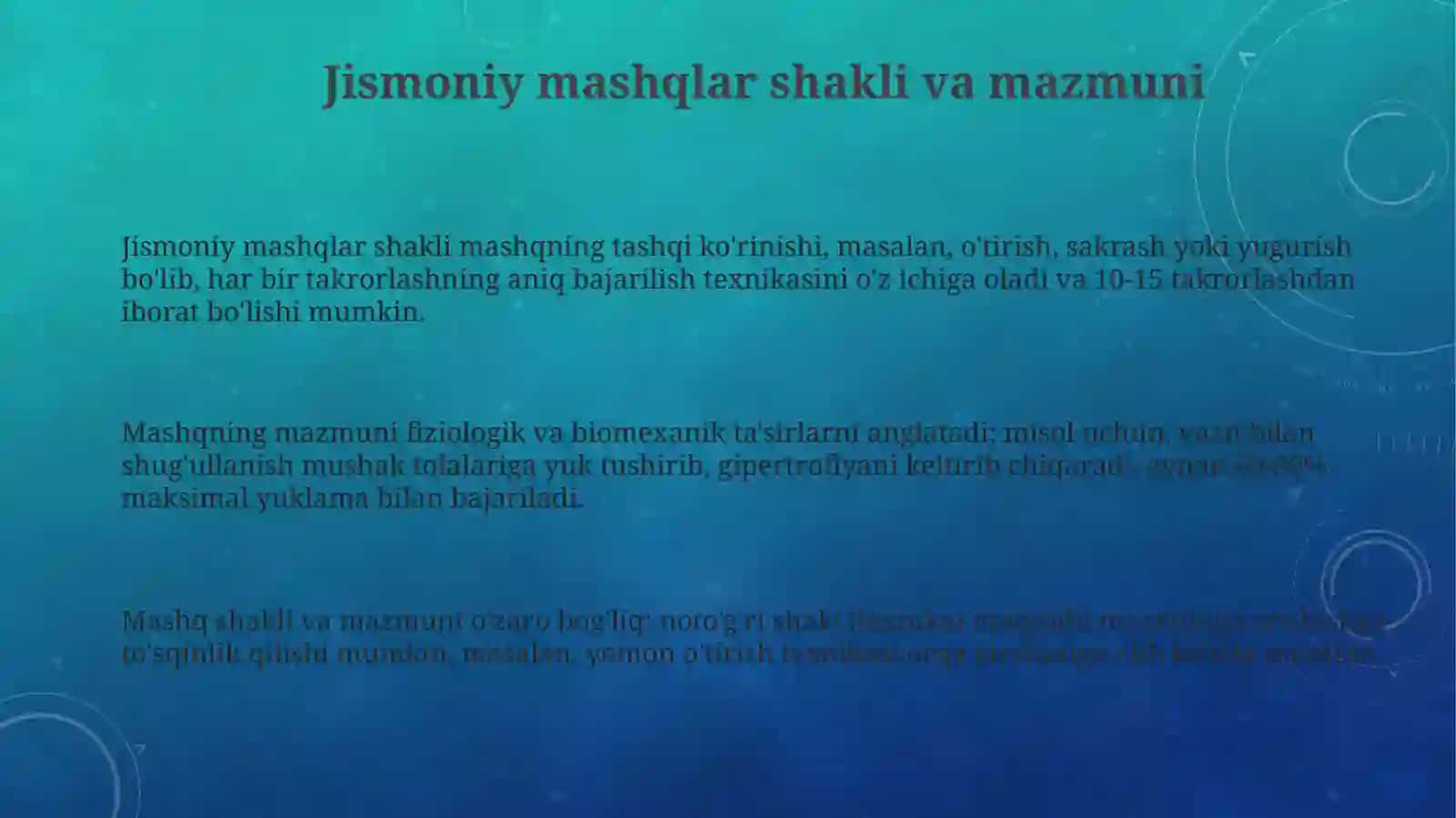 Jismoniy mashqlar shakli va mazmuni 3