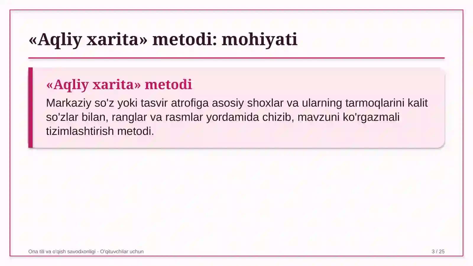 ona tili va o'qish savodxonligi darslarida aqliy xarita metodidan foydalanish 6350 3