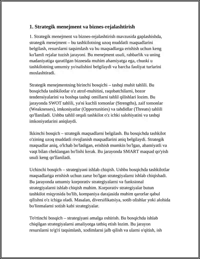 BIZNESDA MENEJMENT USULLARI, RAHBARLIK VA UNING MADANIYATI 3