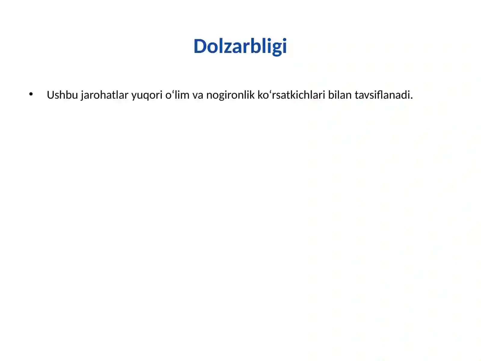 YUZ–JAG‘ SOHASI KOMBINIRLANGAN JAROHATLARI KLINIKASI VA DAVOLASH XUSUSIYATLARI 3