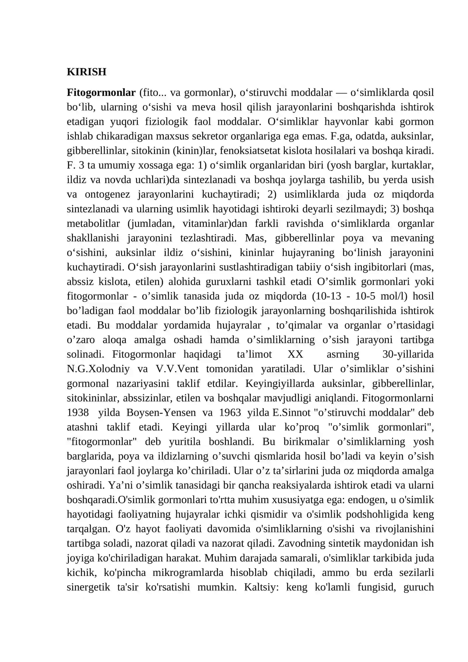 BIOKIMYO - O’SIMLIK GORMONLAR 3