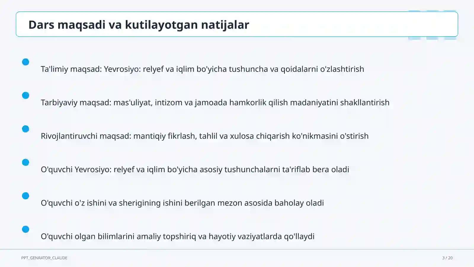 Yevrosiyo: relyef va iqlim (7-sinf) 3