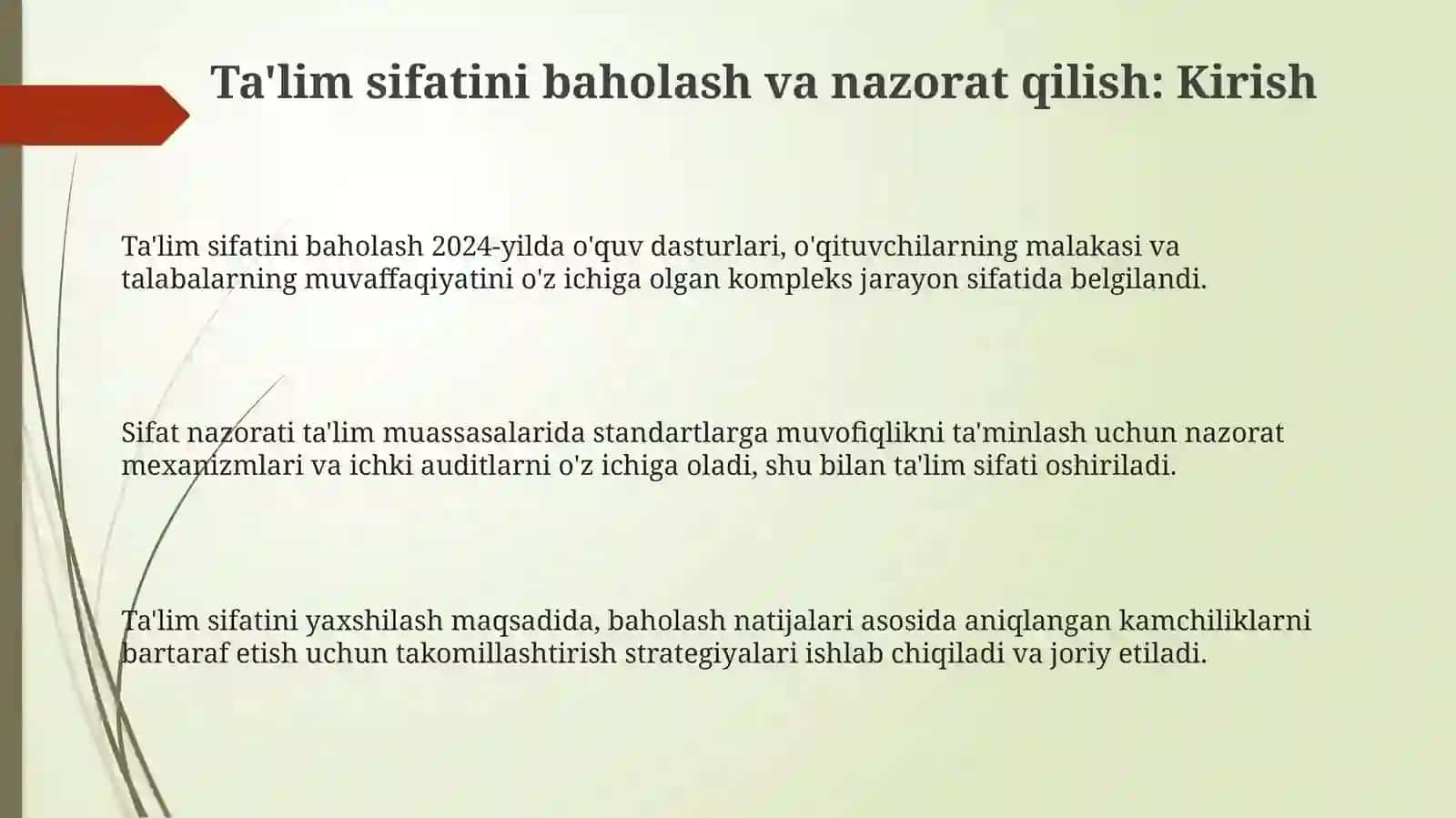 Ta'lim sifatini baholash va nazorat qilish 3