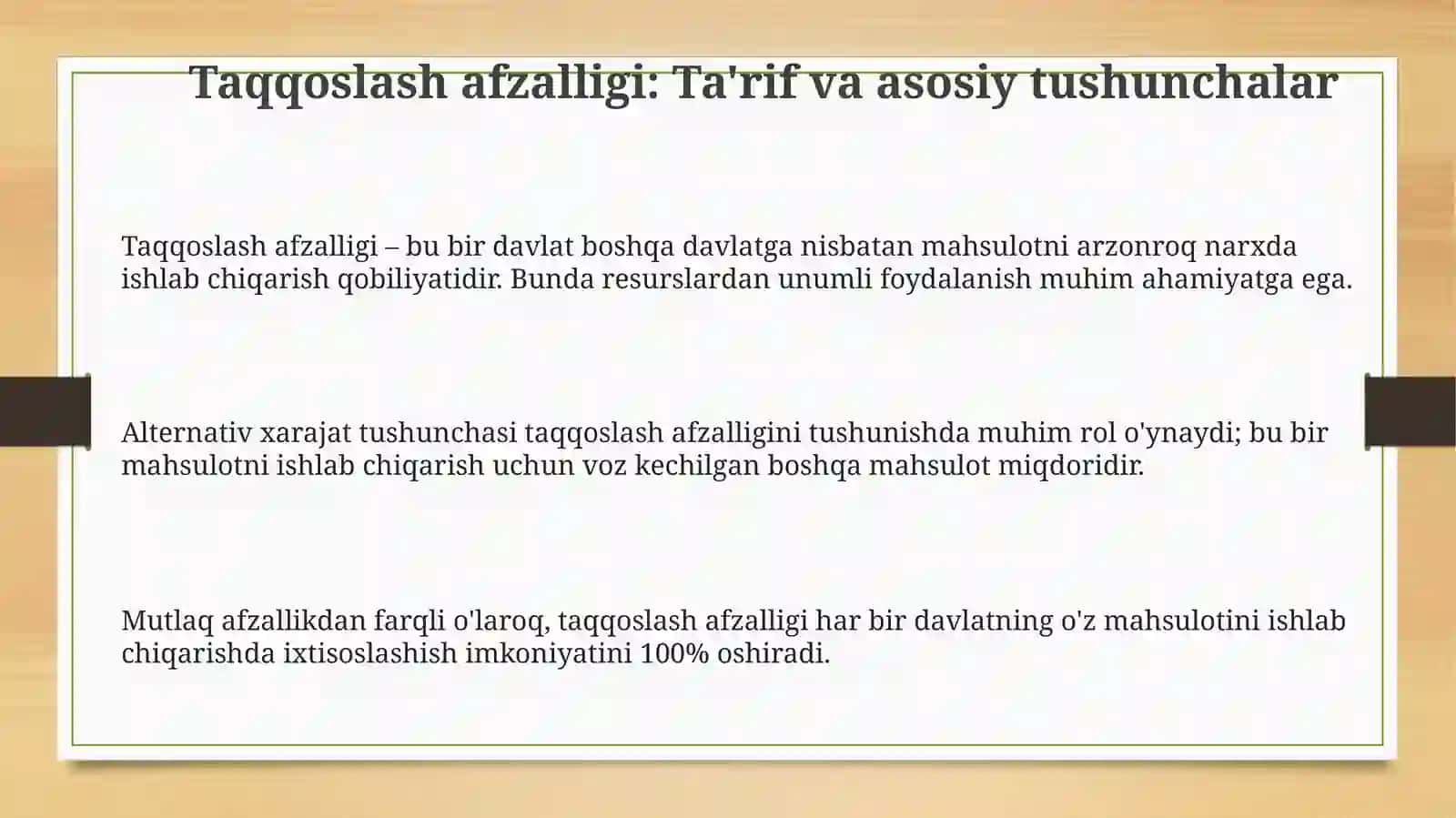 Xalqaro mehnat taqsimotida "qiyosiy afzallik" 3
