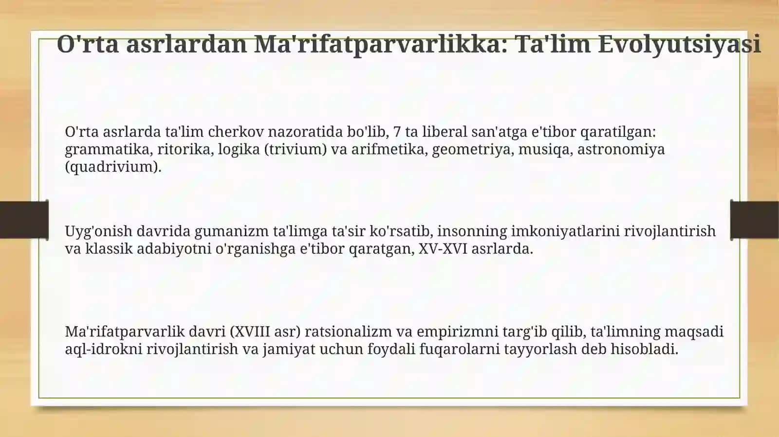 O'rta asrlarda ta'lim cherkov nazoratida 3