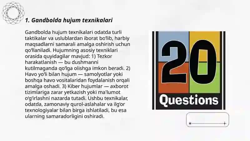 Gandbolda Hujum Texnikalari 3