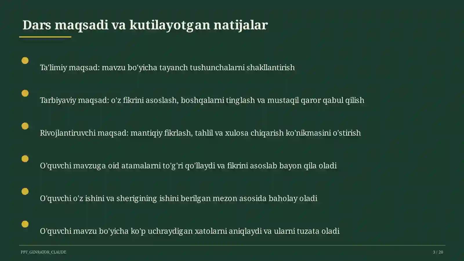 Iqtisodiyot va biznes - 9-11-sinflar uchun yangi fan: mazmuni va dars misollari 3