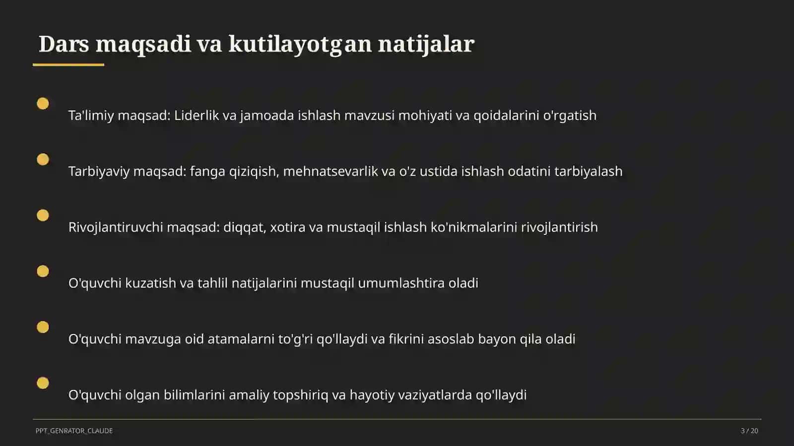 Liderlik va jamoada ishlash (11-sinf) 3