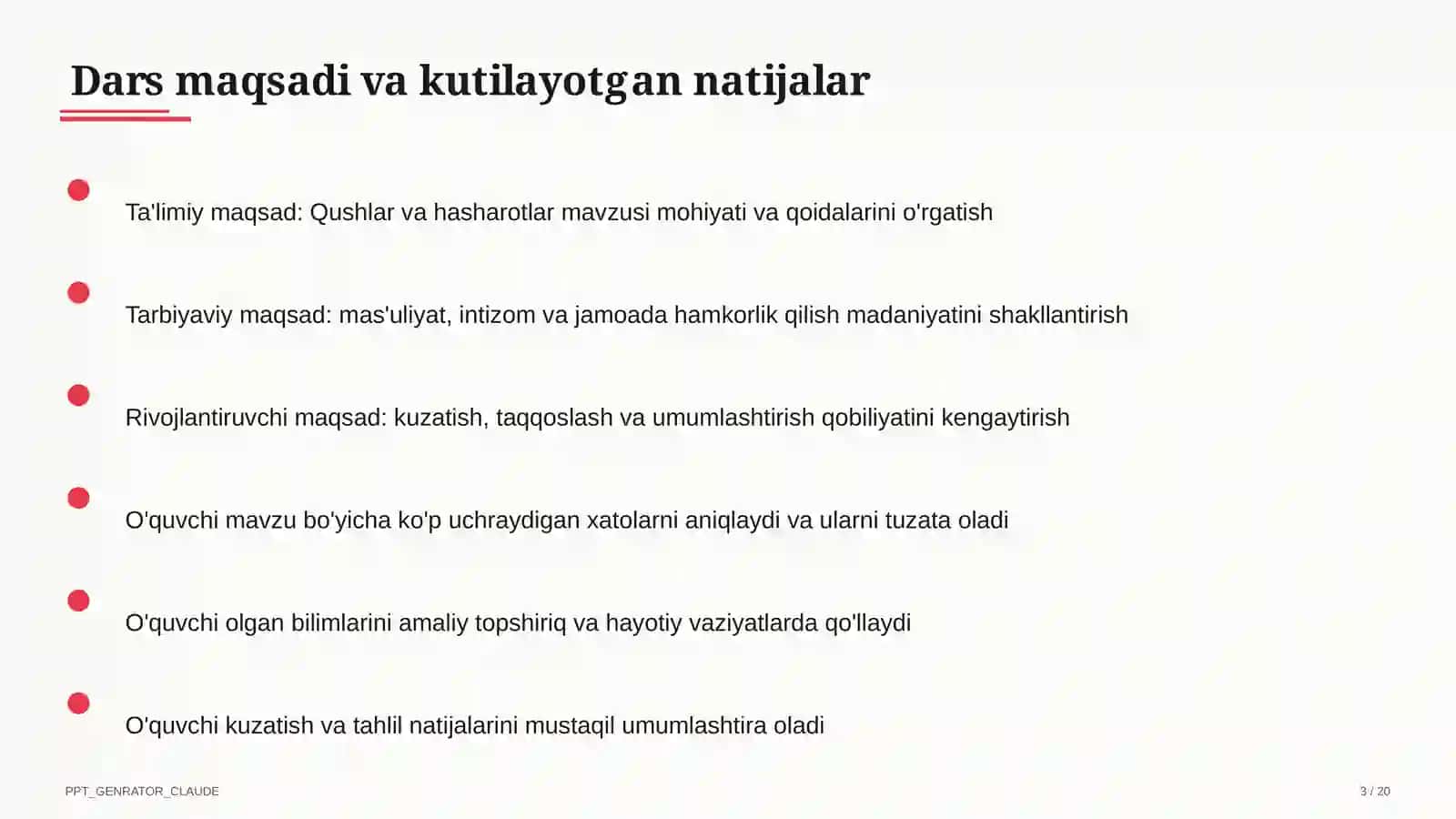 Qushlar va hasharotlar (2-sinf) 3