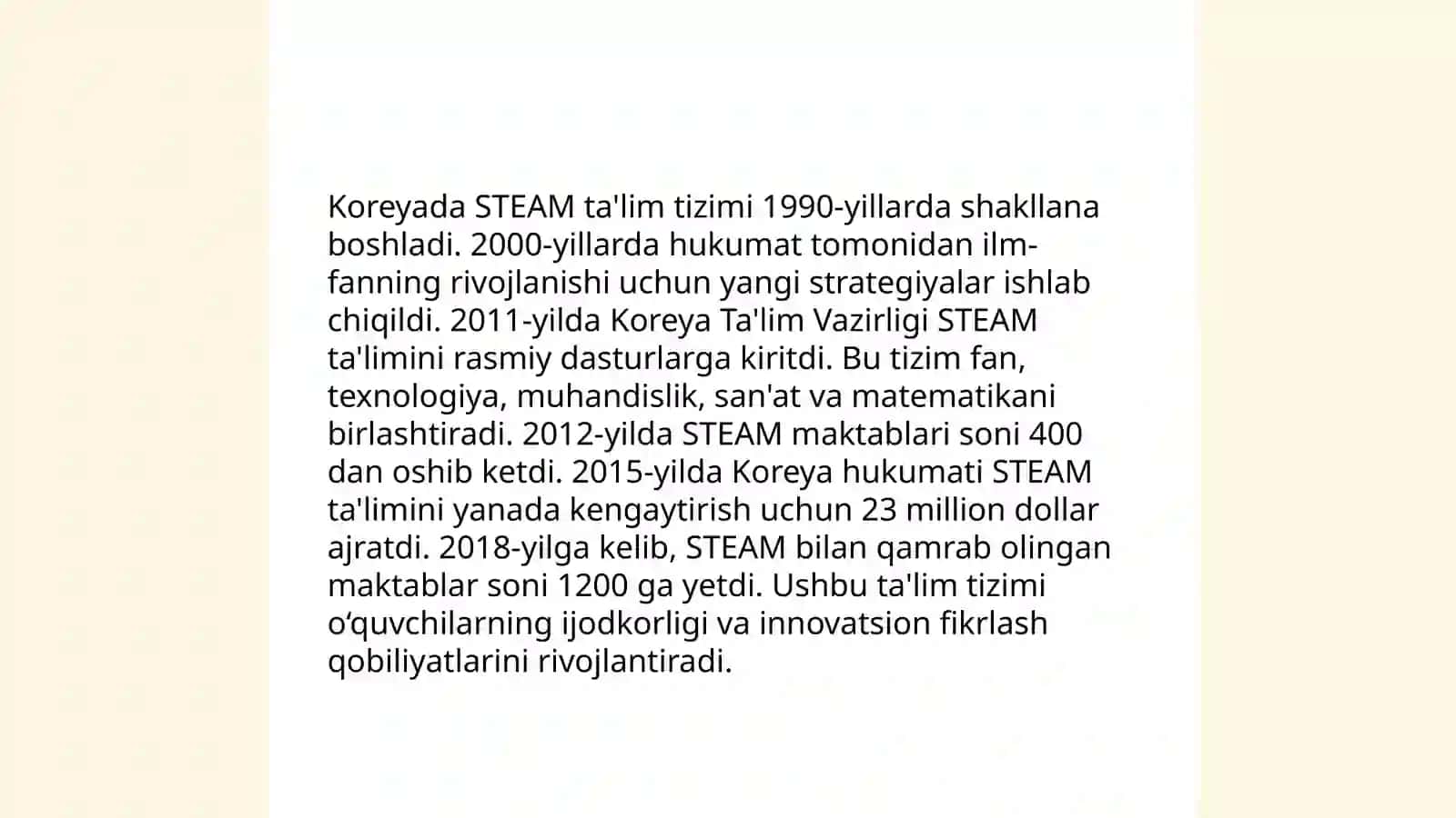 Koreada STEAM ta'lim tizimi 3
