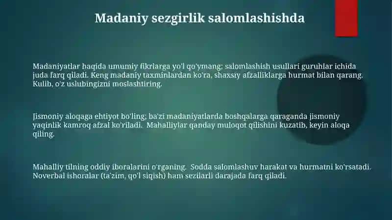 Salomlashish odobi 3