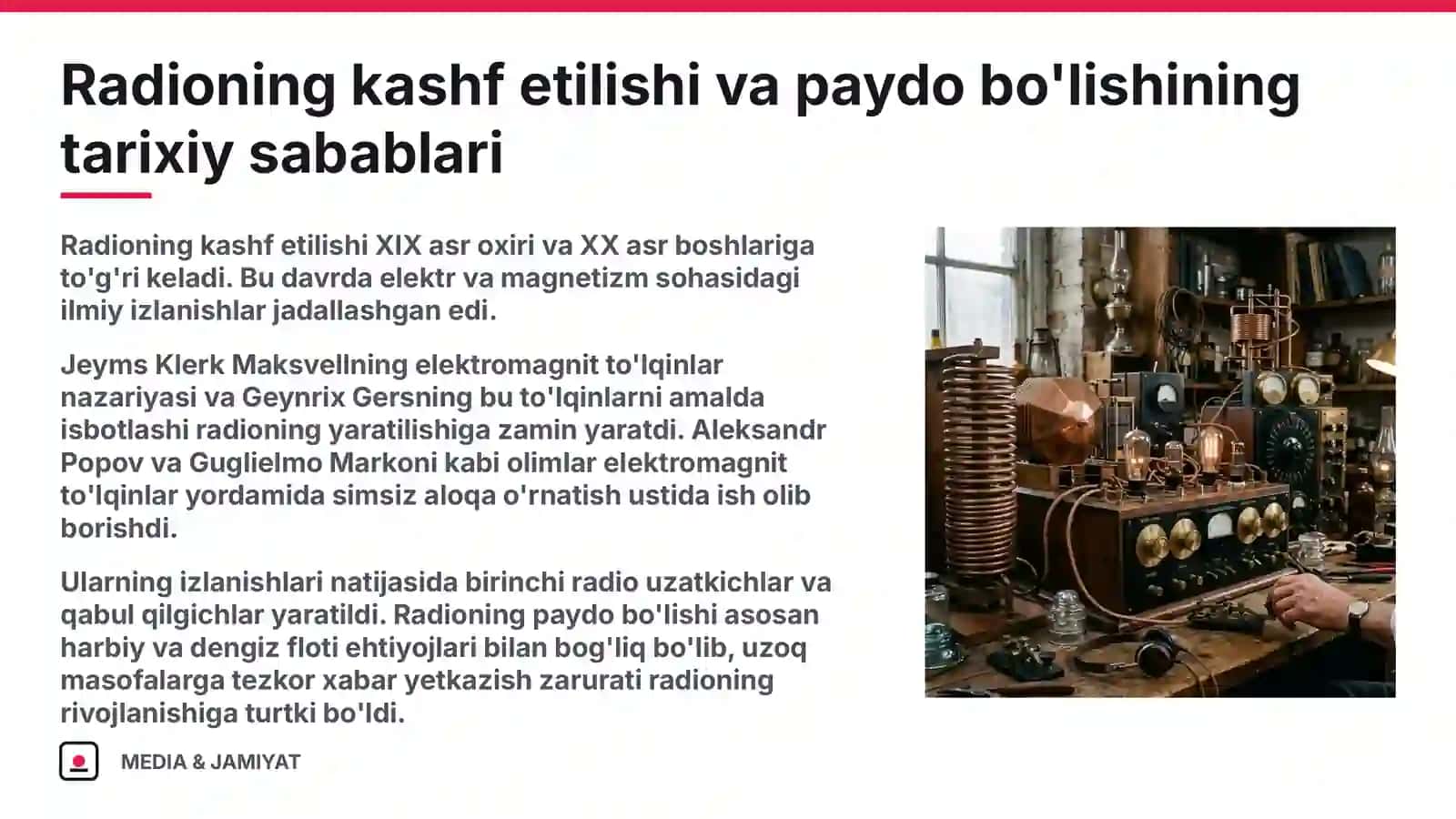 Radio va televideniya – tezkor ommaviy axborot vositasi sifatida Ommaviy axborot vositalari (OAV) 3