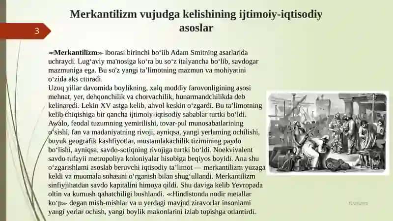 ILK MERKANTILIZM TALIMOTI VA UNING NAMOYONDALARI 3