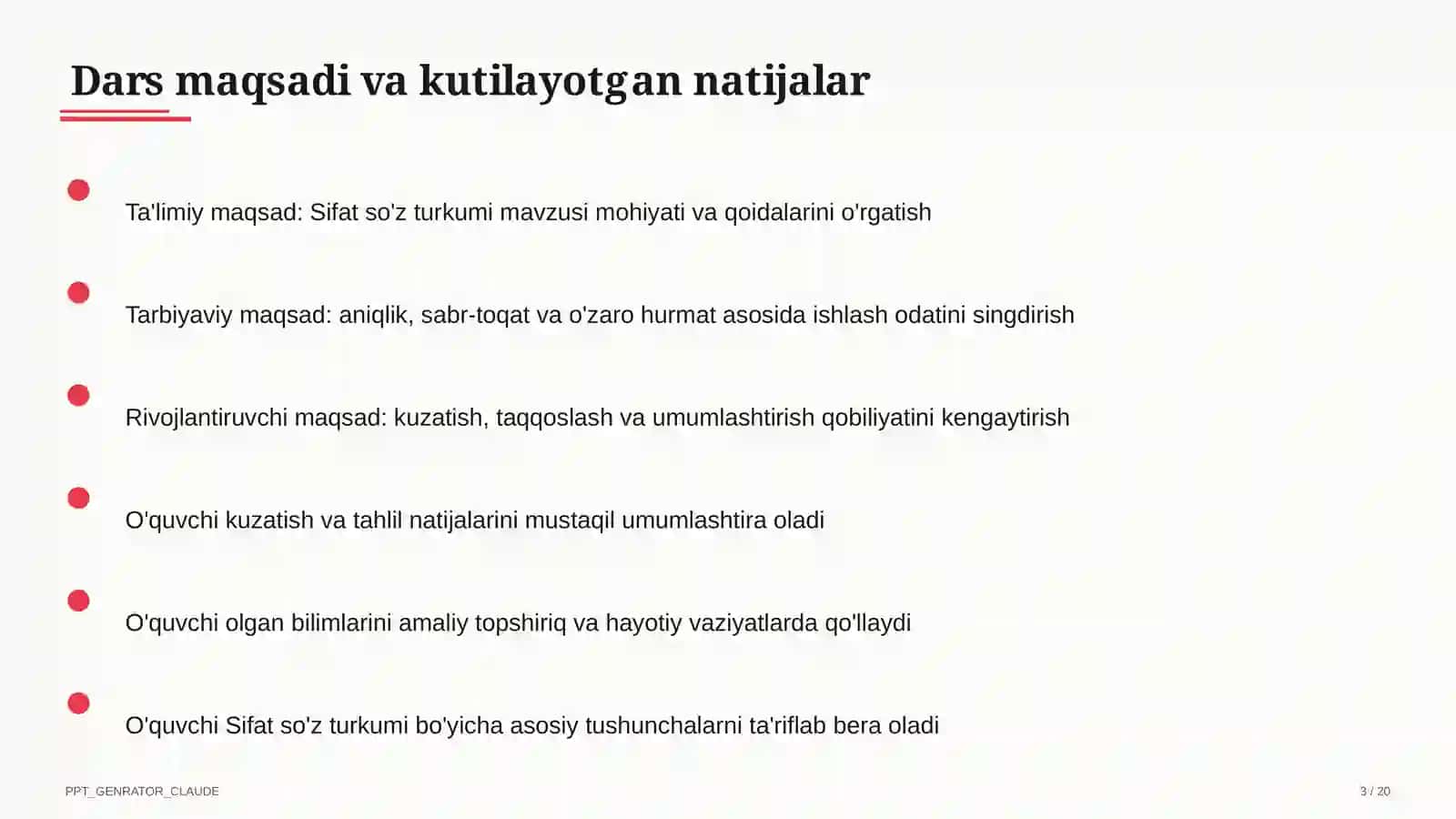 Sifat so'z turkumi (3-sinf) 3