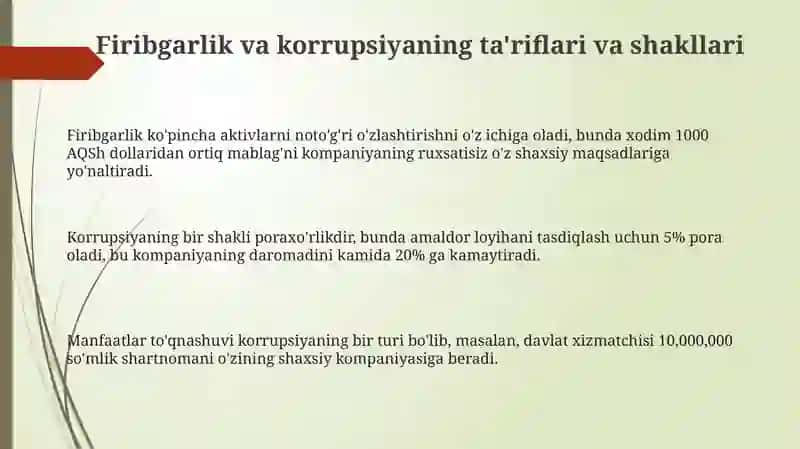 Firibgarlik va Fribgarlikni aniqlash 3