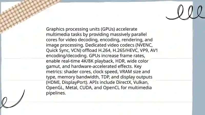 Graphics processing units (GPUs) for multimedia 3