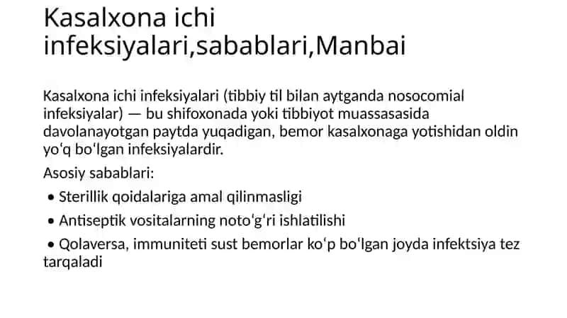 Kasalxonaichidagi infektsiyalarning oldini olishning gigienik jihatlari 3